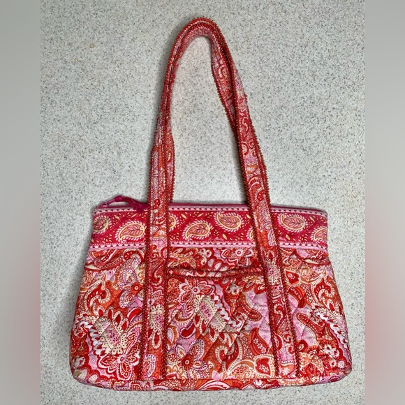Vera Bradley Handbags - Vera Bradley Tote Retired Sherbert Pattern Paisley Beaded